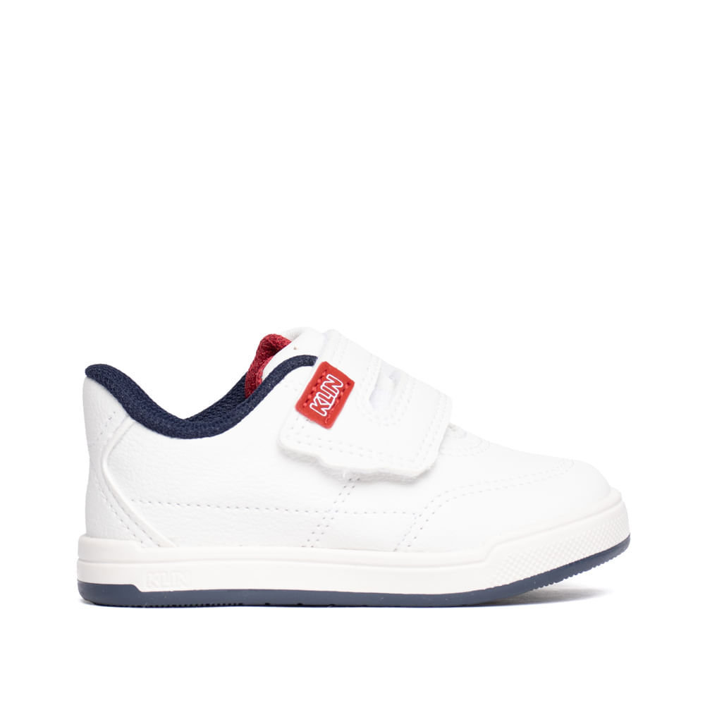 Tênis Infantil Klin Napa Tira Aderente Branco/Marinho em Oferta na Shopee