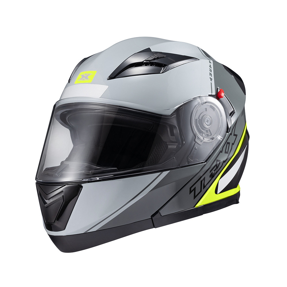 Capacete Moto Texx Gladiator V3 Makan Cinza Verde