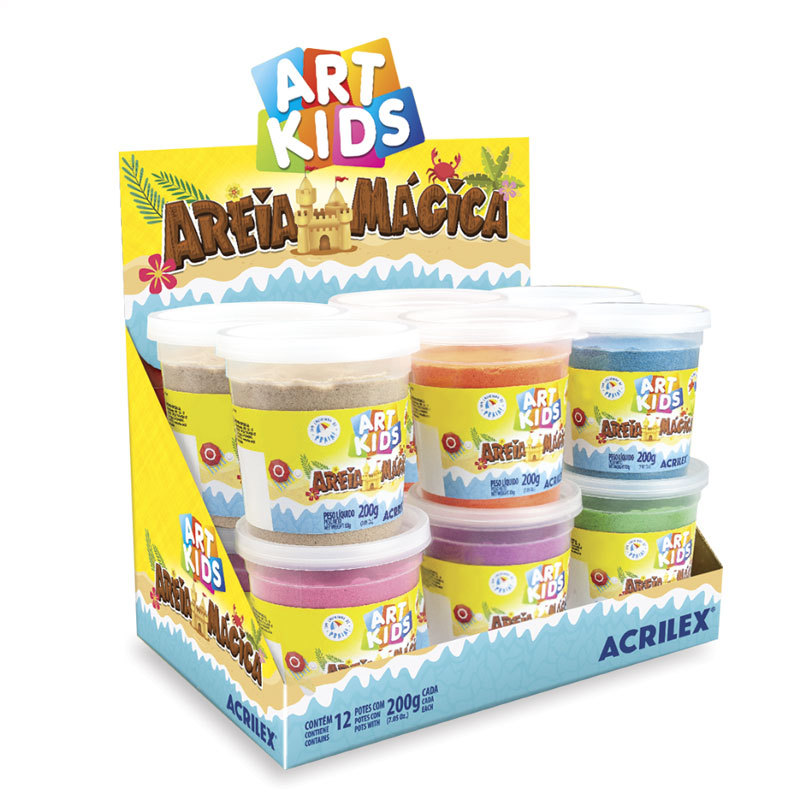Areia mágica Art Kids com 12 unidades Acrilex em Oferta na Shopee
