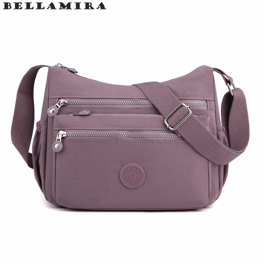 Bolsa Feminina Transversal Nylon Impermeável Com Vários Compartimentos Leve Para O Dia A Dia,Leve/Espaçosa/Uso Diário