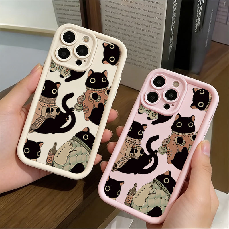 Adequado Para Samsung A55 A15 A17 A07 A14 A54 A12 A35 A13 A05S A04E A11 A23 A32 A34 ‌ Estojo Gatos Da Moda S24 em Oferta na Shopee