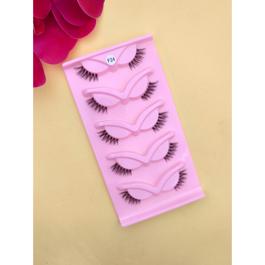 5 Pares De Cílios Postiços Longos Estilo Cruz 3D Densos , Intensificadores De Olhos viarias modelos novos T-542-5-2