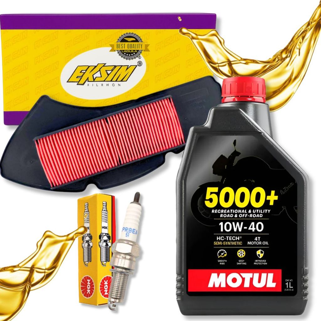 Kit Revisão Nmax 160 Até 2020 Motul 10w40 Filtro de Ar + Vela Ngk
