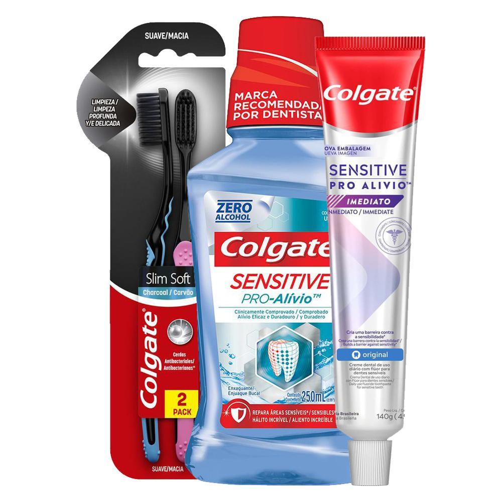 Kit Colgate Creme Dental  Clareador Luminous White 140g + Escova de Dente 360 Leve 2 Pg 1 + Enxaguante Bucal 500ml