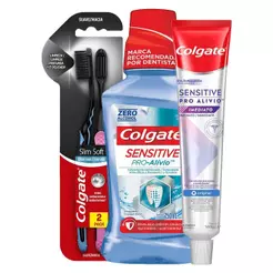 Kit Colgate Creme Dental Clareador Luminous White 140g + Escova de Dente 360 Leve 2 Pg 1 + Enxaguante Bucal 500ml