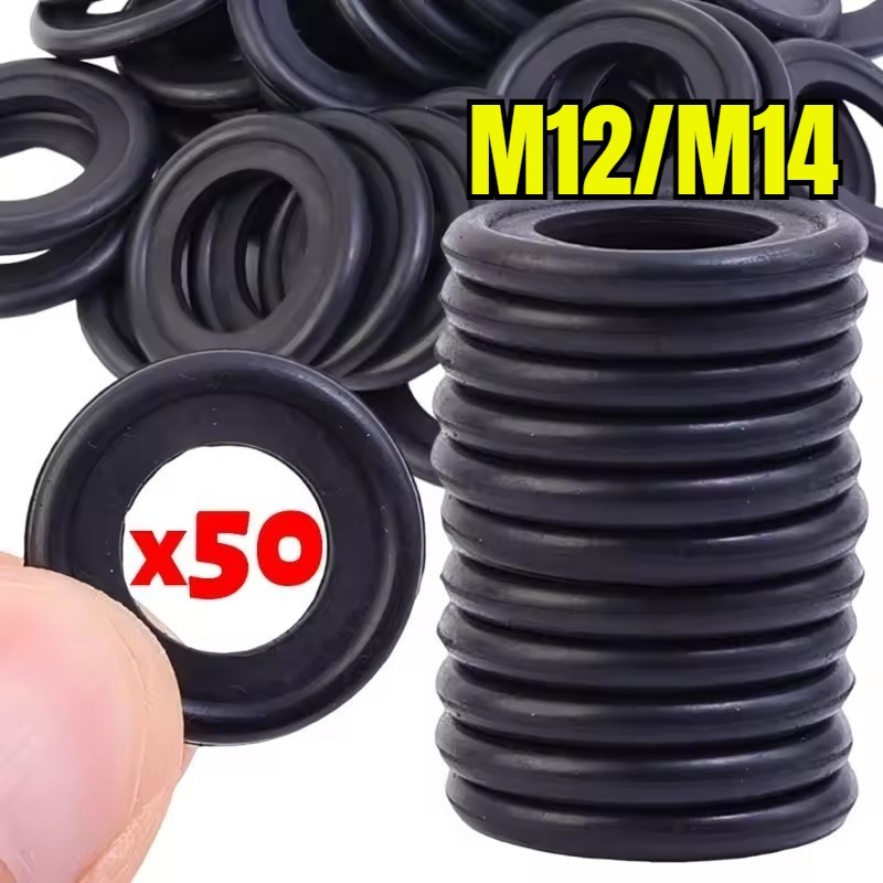 Junta Do Plugue De Drenagem Cárter De Óleo M12 M14-Juntas Motor-Anéis De Vedação De Borracha-Kits De Arruelas Substituív