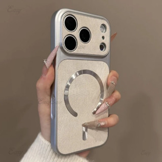 Para iPhone 17 16 Pro Max Luxo Magnetismo Jeans Textura Moldura Magnética Caso De Telefone 15 14 13 17 12 Capa Protetora em Oferta na Shopee