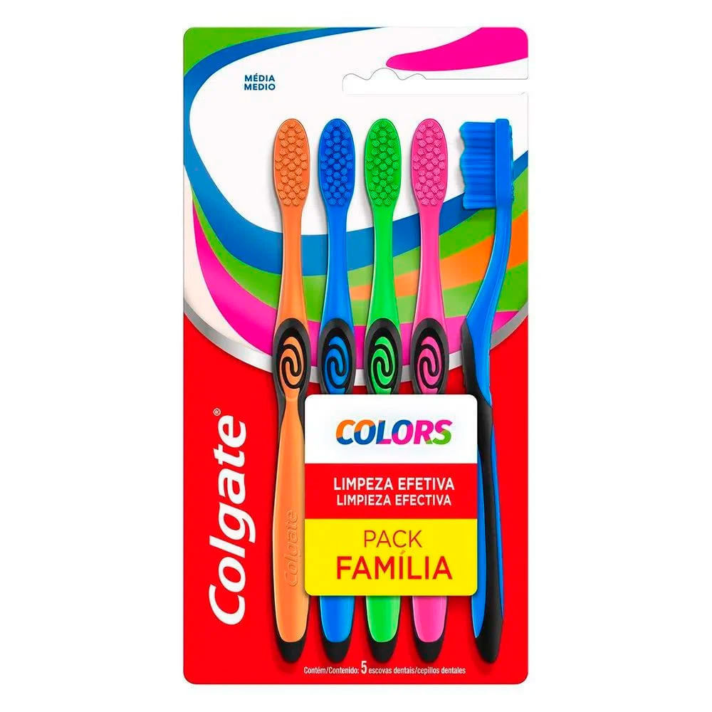 Kit Escova Dental Colgate Colors Com 5 Unidades