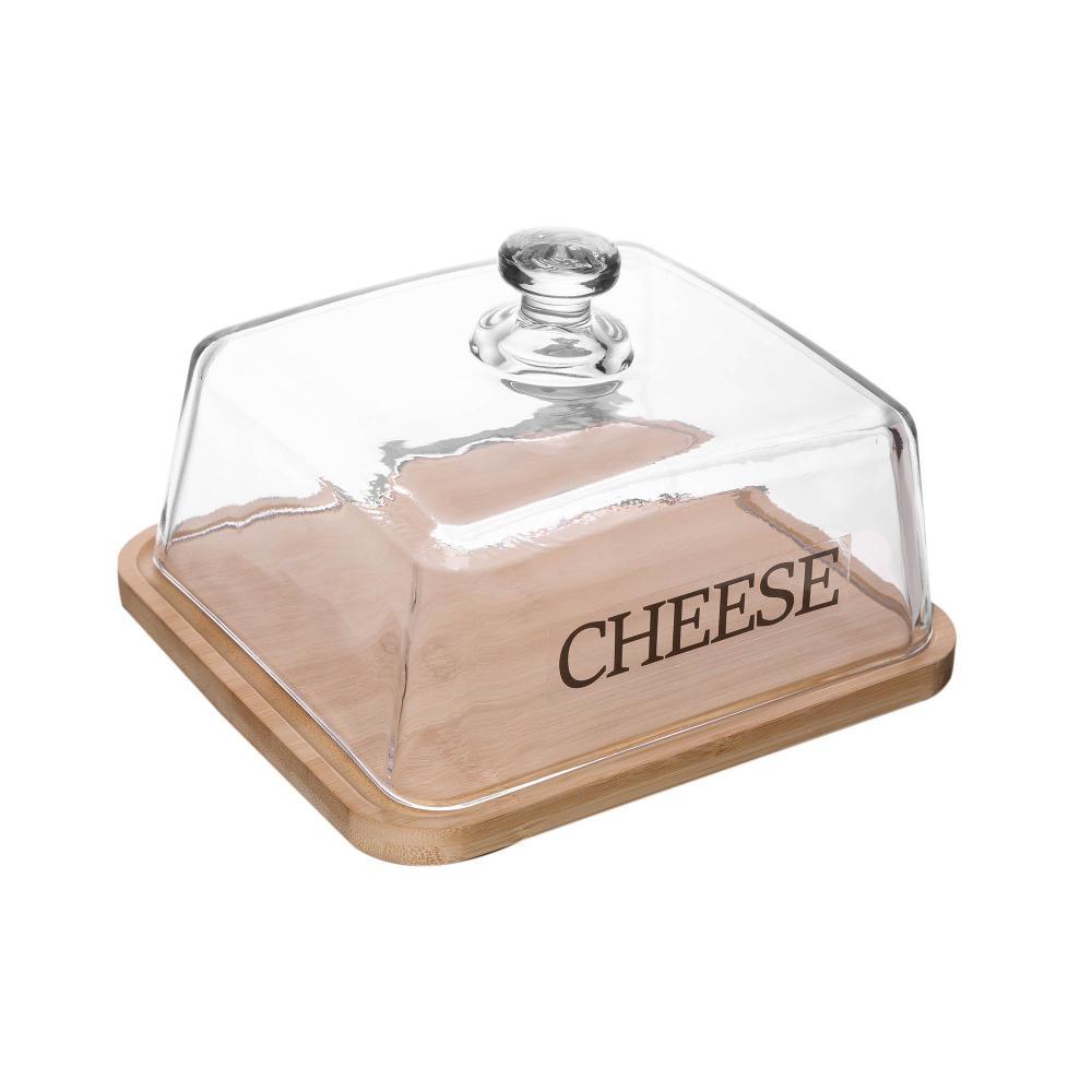 Queijeira com Base em Bambu Basic Wolff 17cm x 12cm Vidro em Oferta na Shopee