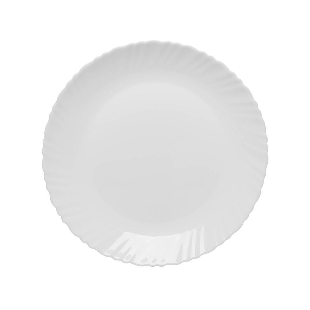 Prato Raso Lyor Nevada 26,5cm Branco Vidro Opalino