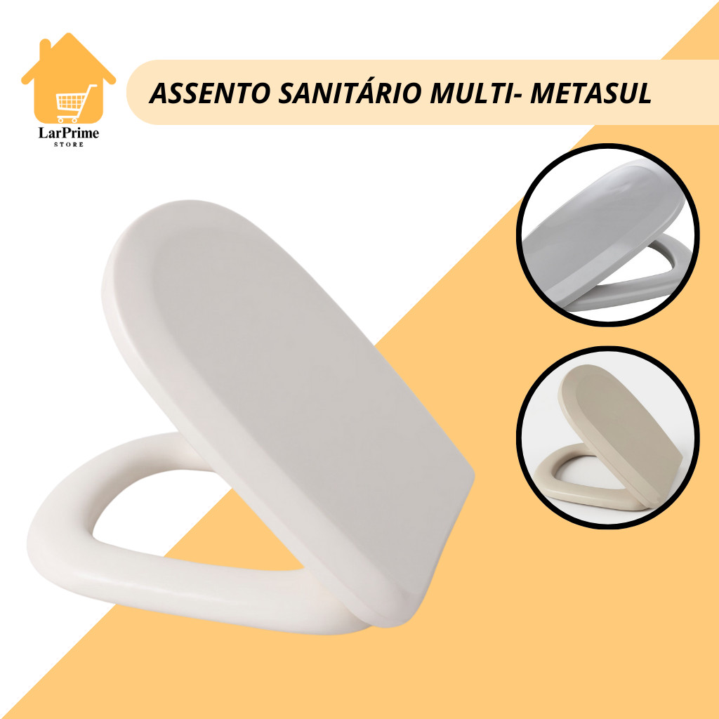 Assento San Semi Almofadado Retangular Perfecto Multi Metasul Deca Icasa Incepa Tampa Vaso Privada em Oferta na Shopee