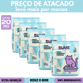 Kit com 5 Areia Sanitária Biodegradável Esmectita com Carvão Ativado 4kg Bumi Pet Care em Oferta na Shopee