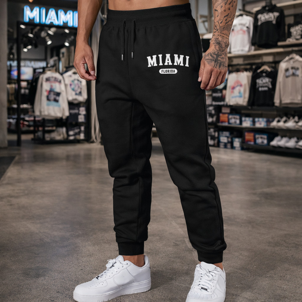 Calça Moletom MIAMI Adulto Unissex Algodão Flanelado Caimento Perfeito Leve Confortável com bolsos Laterais várias cores