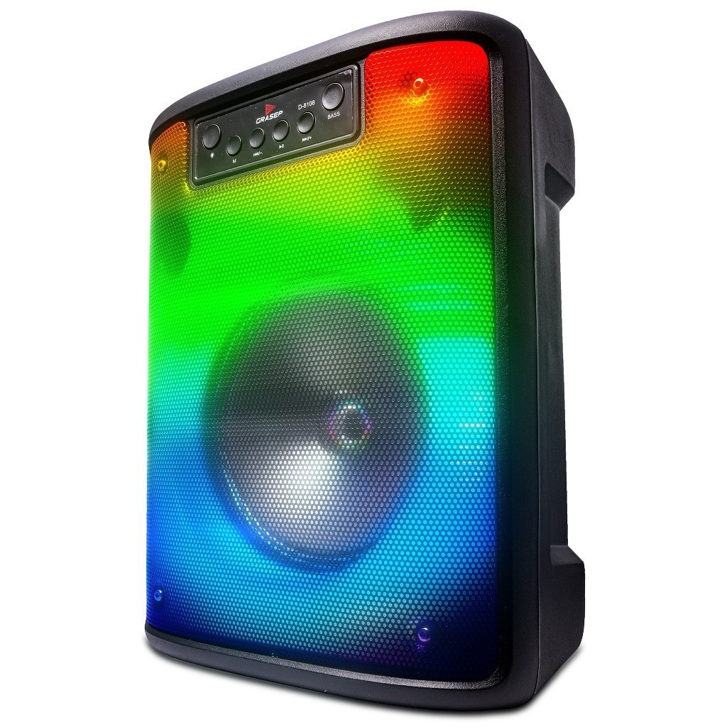 Caixa De Som Bluetooth Amplificada 30W Painel Led RGB Hi-Fi Rádio Fm TWS MP3 P2 P10 Karaokê Pendrive Usb
