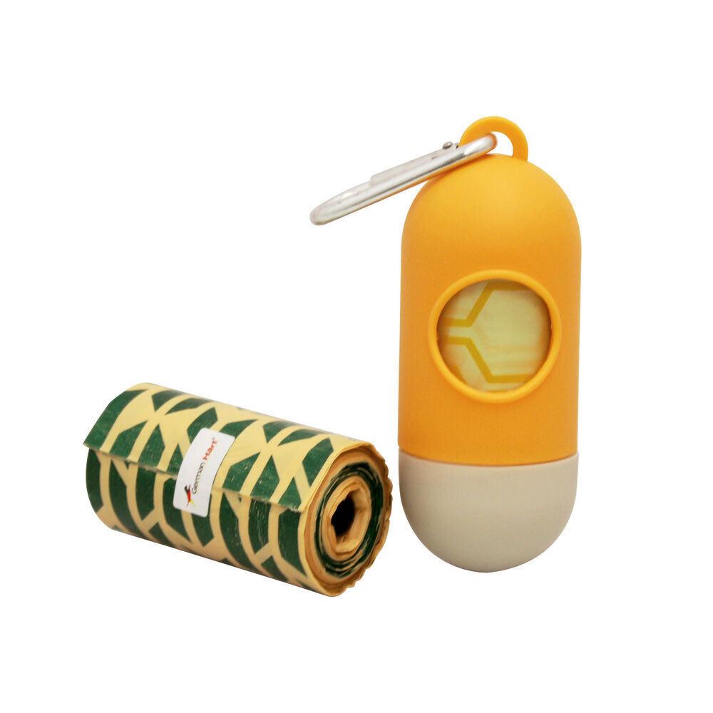 Dispenser e Refil Sacos Cata Caca Biodegradáveis Germanhart 40 Saquinhos Cheiro Talco