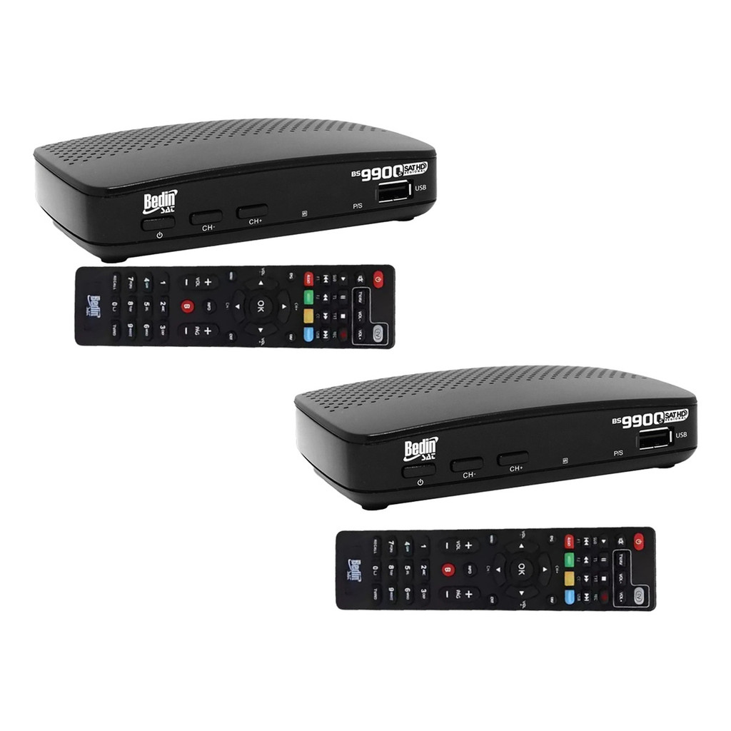 Kit 02 Receptor De Antena Parabólica Digital  Bedin Sat Novo