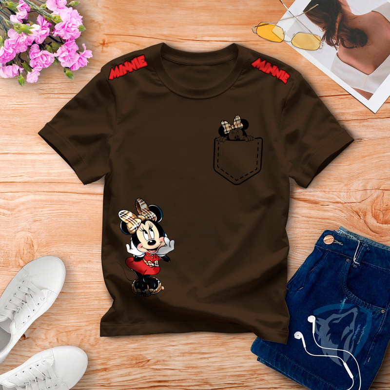 Camiseta Unissex Estampada Com Minnie Personagem Desenho Estilo Casual com Personagem Icônico