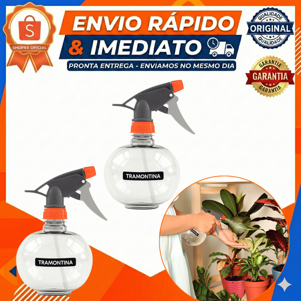 Kit 2 und Pulverizador Borrifador Manual Pressão 450ml Tramontina Transparente em Oferta na Shopee