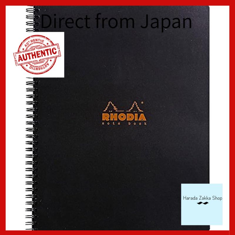Online ダブルリングノート A4 160ページ 横罫 撥水カバー ミシン目入 PEFE認証取得 ブラック RHODIA Classic cf193109[Direct from Japan]