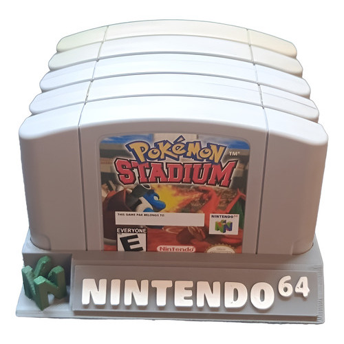 Suporte Organizador Para 5 Jogos Compativel Com Nintendo 64 Cinza