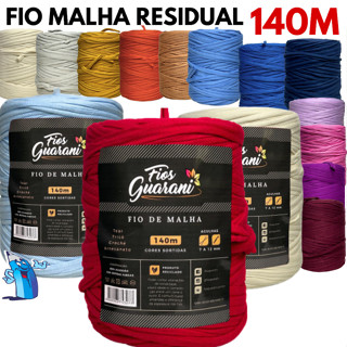 FIO DE MALHA RESIDUAL 140 METROS LISO CORES VARIADAS UNIDADE ARTESANATO FIOS GUARANI em Oferta na Shopee