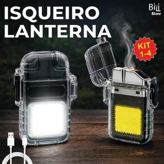 Isqueiro Elétrico Recarregável com Lanterna Led e Resistente à Água Carregamento Prático