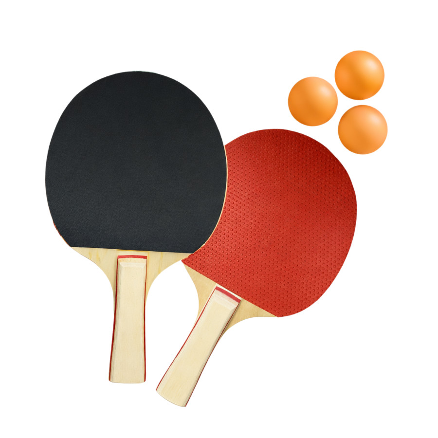 Kit 2 Raquete Ping Pong Tênis De Mesa 3 Bolinhas