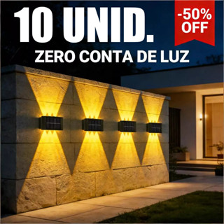 Até 10 Arandela Solar com Sensor de Luz pra Externo - Liga/Desliga Auto, Luz Amarela, À Prova d'Água em Oferta na Shopee
