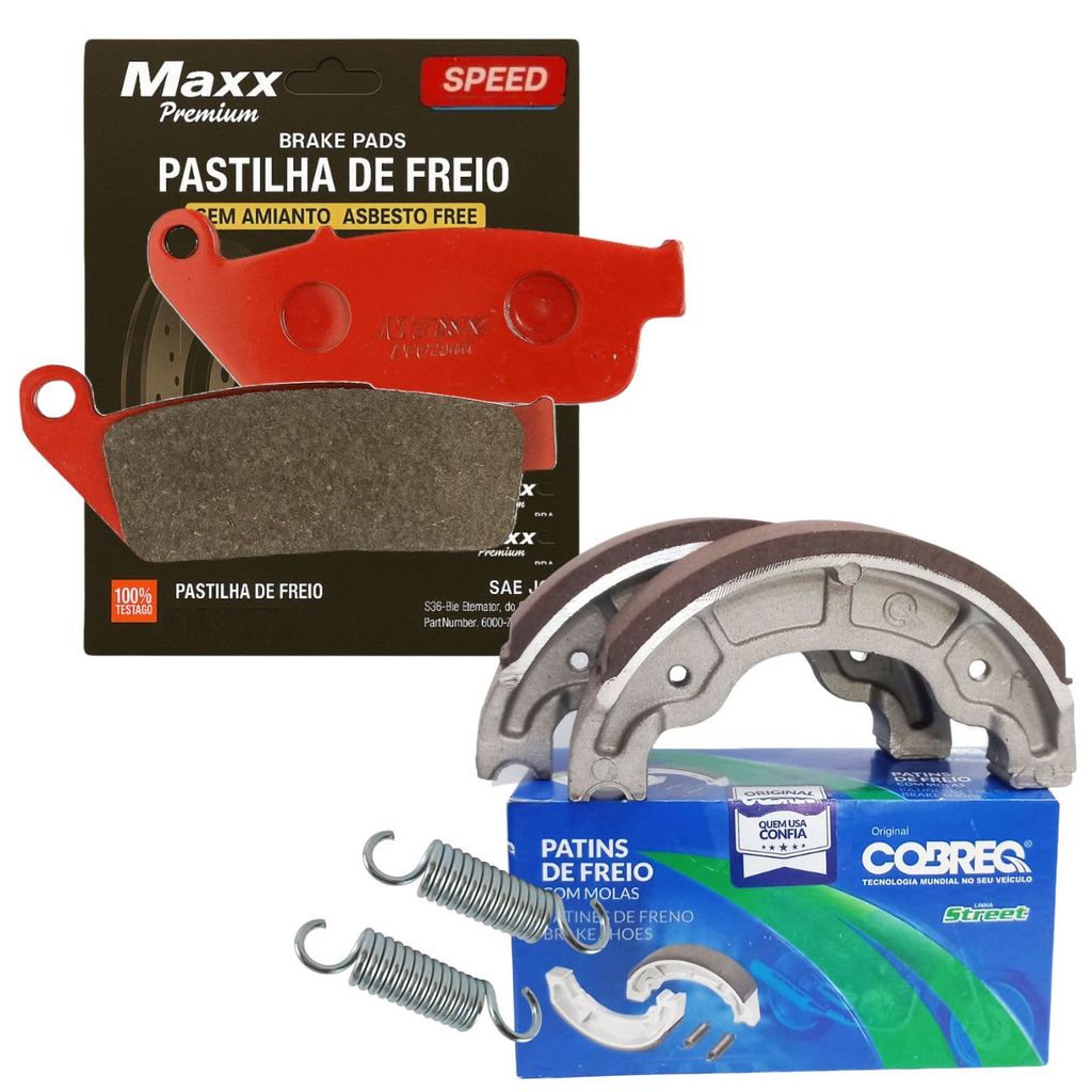 Pastilha de Freio + Lonas P/ Haojue Nk 150