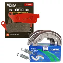 Pastilha de Freio + Lonas P/ Haojue Nk 150
