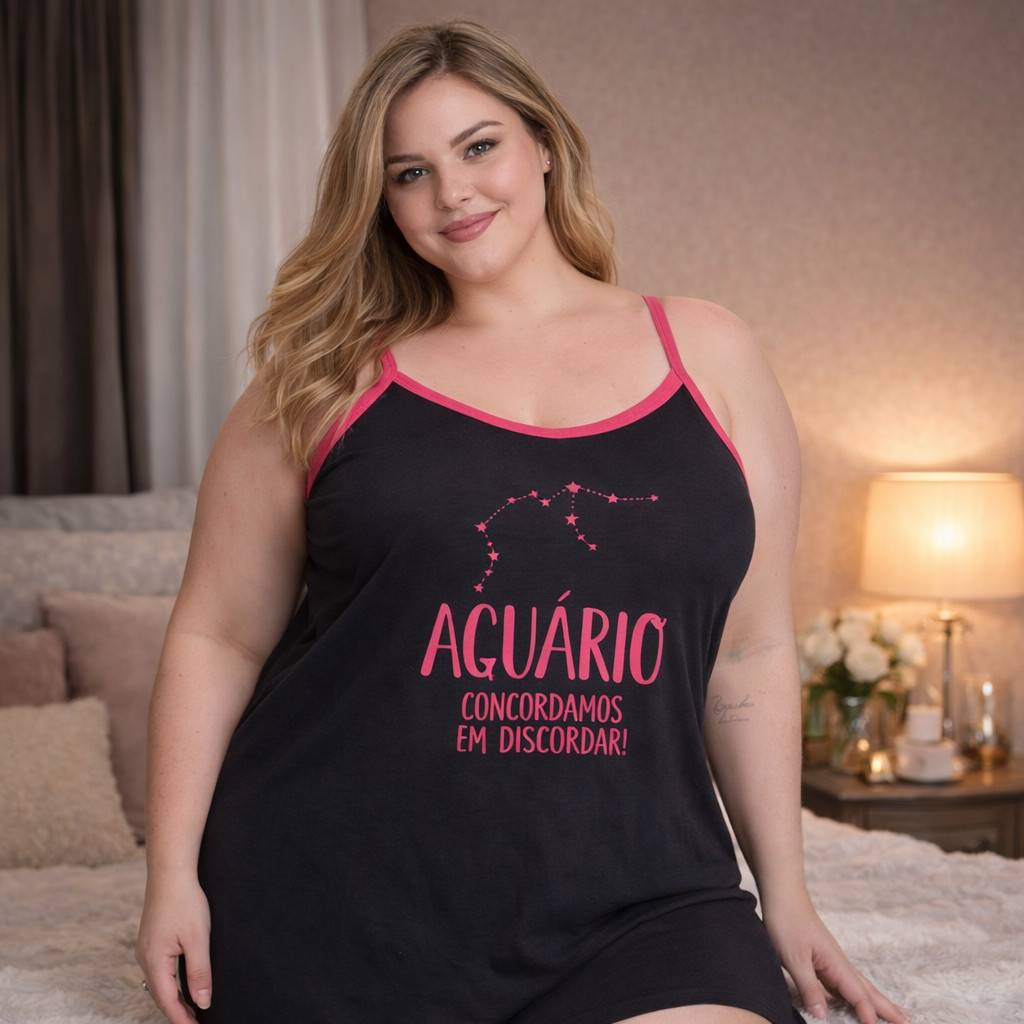 Camisola Signos Feminina Confortável Pijama Algodão Plus Size Leve Básica Verão em Oferta na Shopee