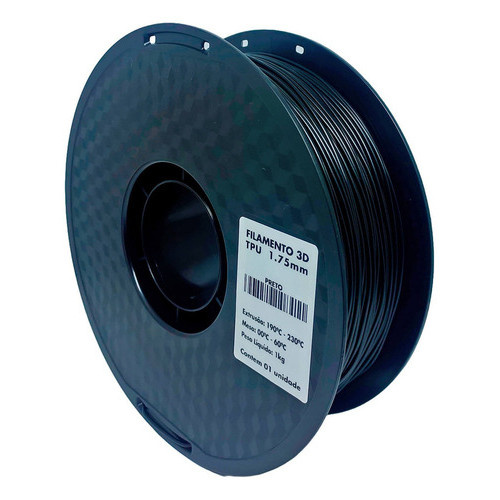 Filamento Tpu Impressora 3d 1.75mm Rolo 1kg Masterprint Preto