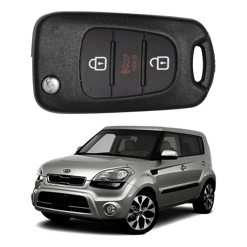 Chave Canivete 3 Botões Com Lâmina Soul 1.6 2012 A 2014 em Oferta na Shopee