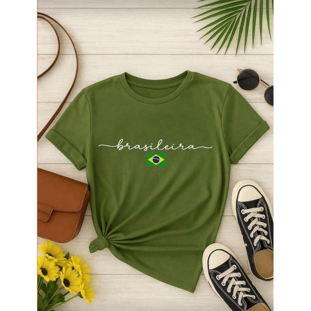 Camisetas Feminina copa Brasil 100% algodão