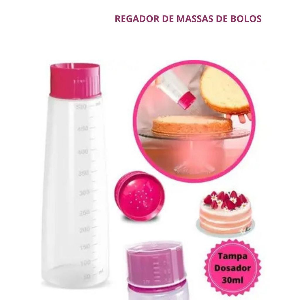 Regador Bisnaga Para Umedecer Massas Bolo Festa Chuveirinho 500ml- MMB