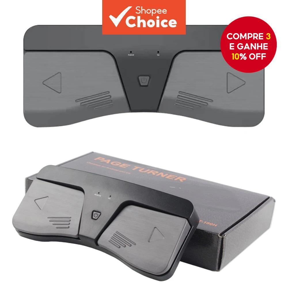 Pedal de Página Sem Fio Bluetooth para Violão, Violino, Piano, Pedal de Giro Sem Fio para iPhone Android em Oferta na Shopee