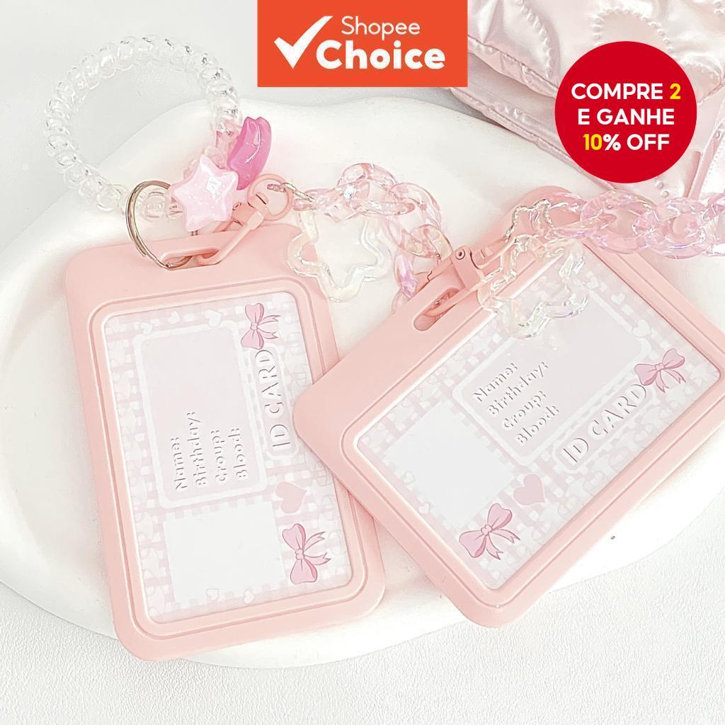 Steve Rosa Estrela Photocard Titular Estudante Cartão De Identificação Capa Protetora Bonito Campus Caso Kpop Acessórios