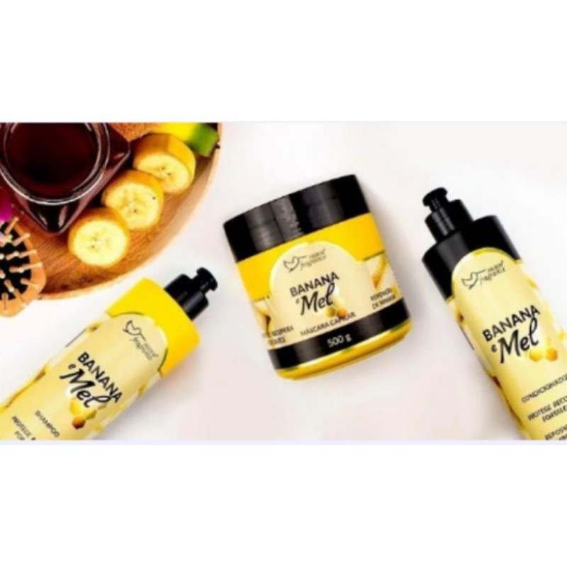 Kit Banana E Mel Shampoo Condicionador E Máscara Suave fragance