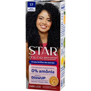 Tinta de Cabelo Star Color Sem Amônia Preto Misterioso 1.7 em Oferta na Shopee
