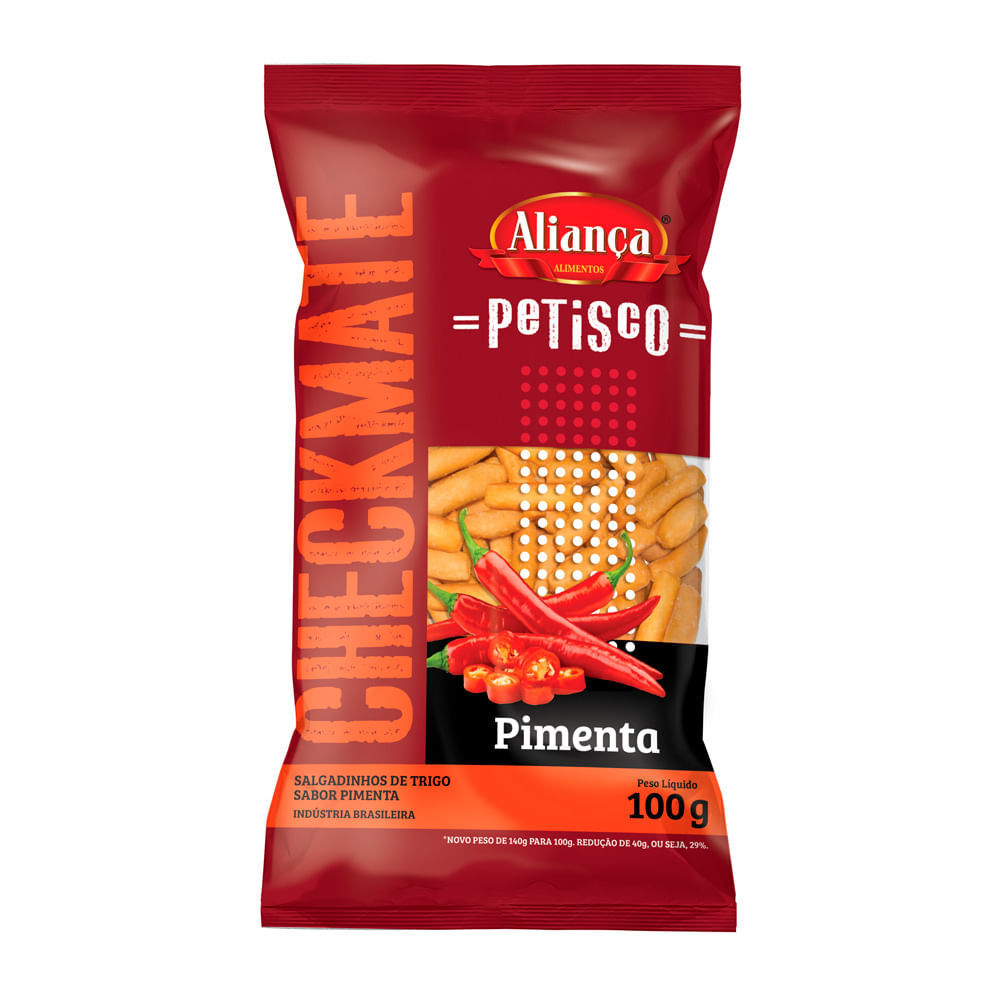 Salgadinho Aliança Checkmate Sabor Pimenta 100g