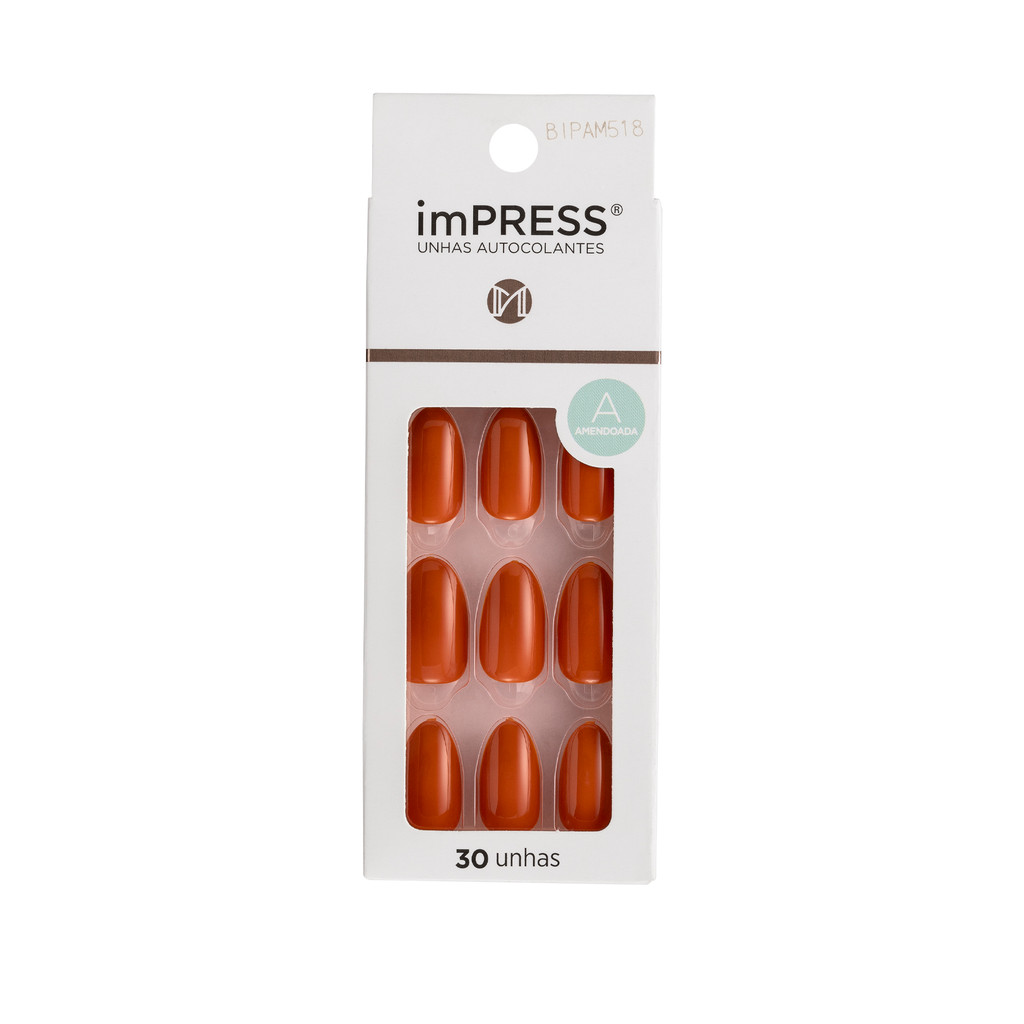 Unha Postiça Autocolante imPress Amendoada Citrine - Kiss New York em Oferta na Shopee