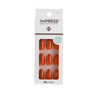 Unha Postiça Autocolante imPress Amendoada Citrine - Kiss New York em Oferta na Shopee