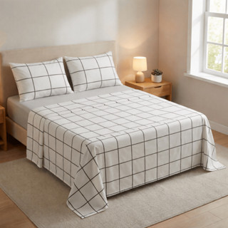 Jogo De Cama Lençol Casal Padrão 4 Peças Percal Algodão Com Fronha Estampado em Oferta na Shopee