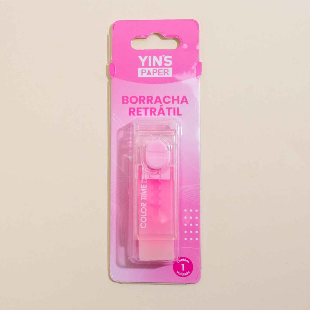 Borracha Retrátil Color Time Rosa -yin's Paper  -
