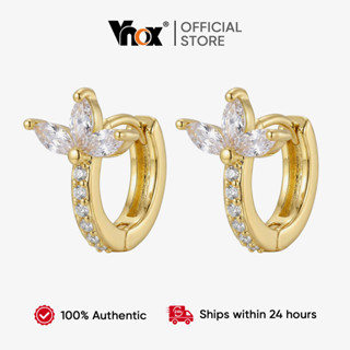 Vnox Três Folhas Flor Banhado A Ouro Huggie Hoop Brincos Para Bebê Menina Feminino Hipoalergênico Zircônia Cúbica Jóias em Oferta na Shopee