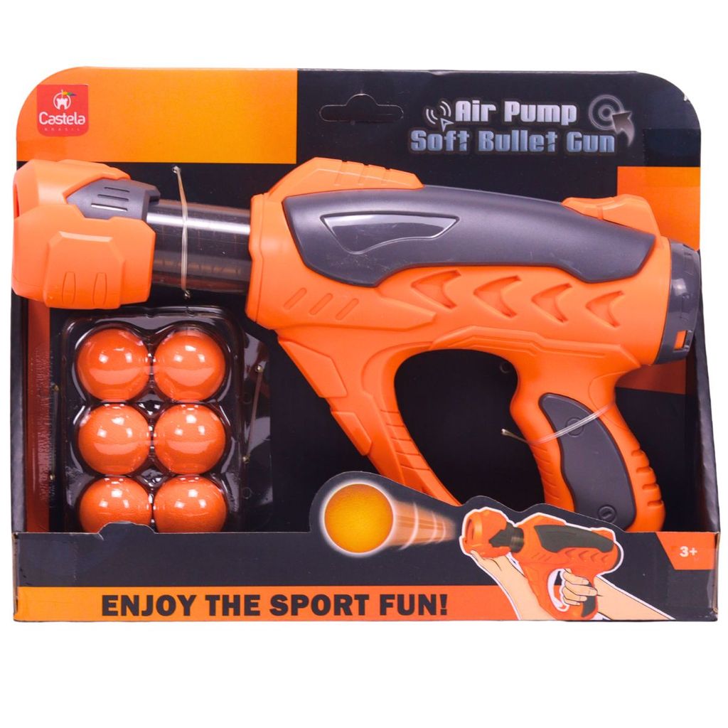 Lançador de Pressão com Bolinhas De EVA Laranja - Castela em Oferta na Shopee