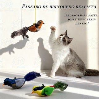 Brinquedos Interativos Para Gatos – Brinquedo Realista Com Som De Pássaro De Pelúcia Internos ZH8182 em Oferta na Shopee