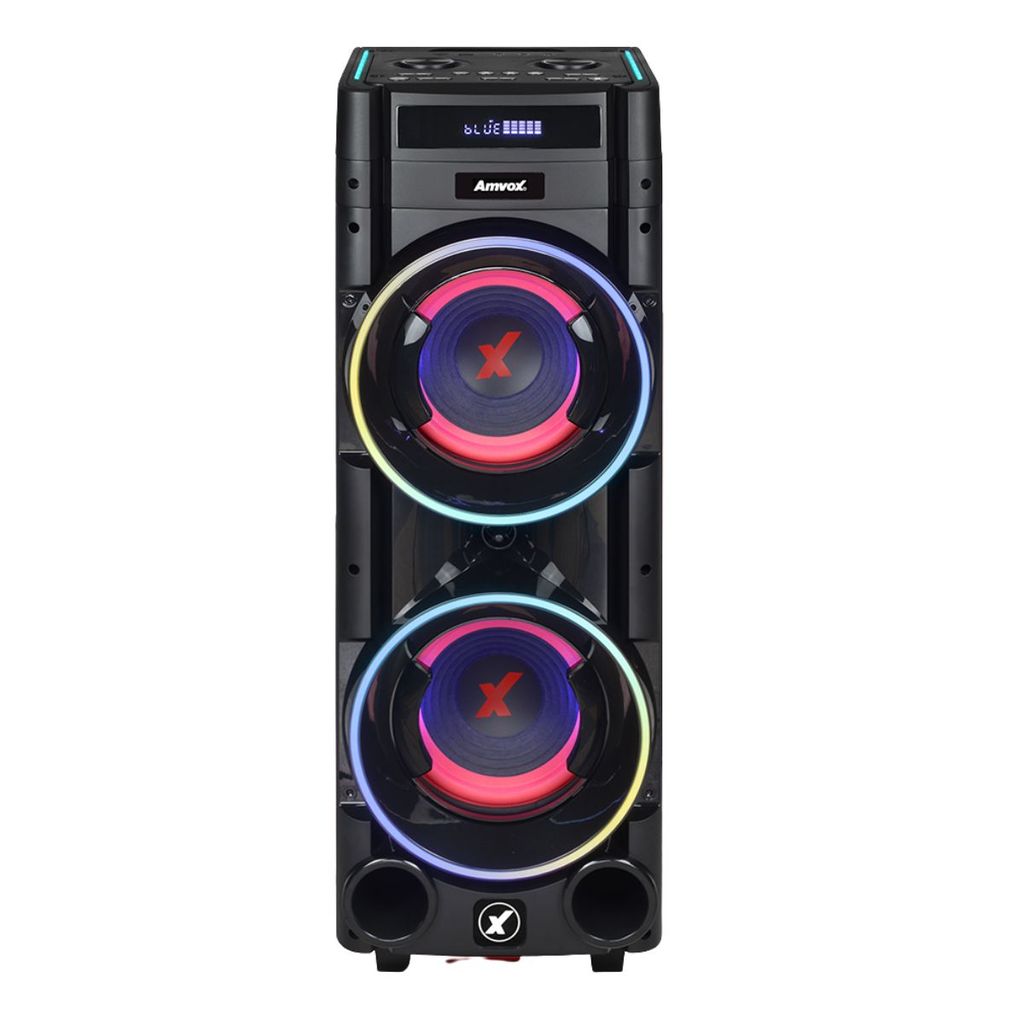 Torre de Som Amvox ATX 2200M Pancadão 2200W RMS Bluetooth Bivolt Woffer de 10" em Oferta na Shopee