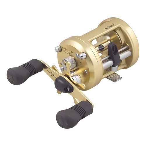 Carretilha Perfil Alto Shimano Calcutta 400  Direita Dourado Direito