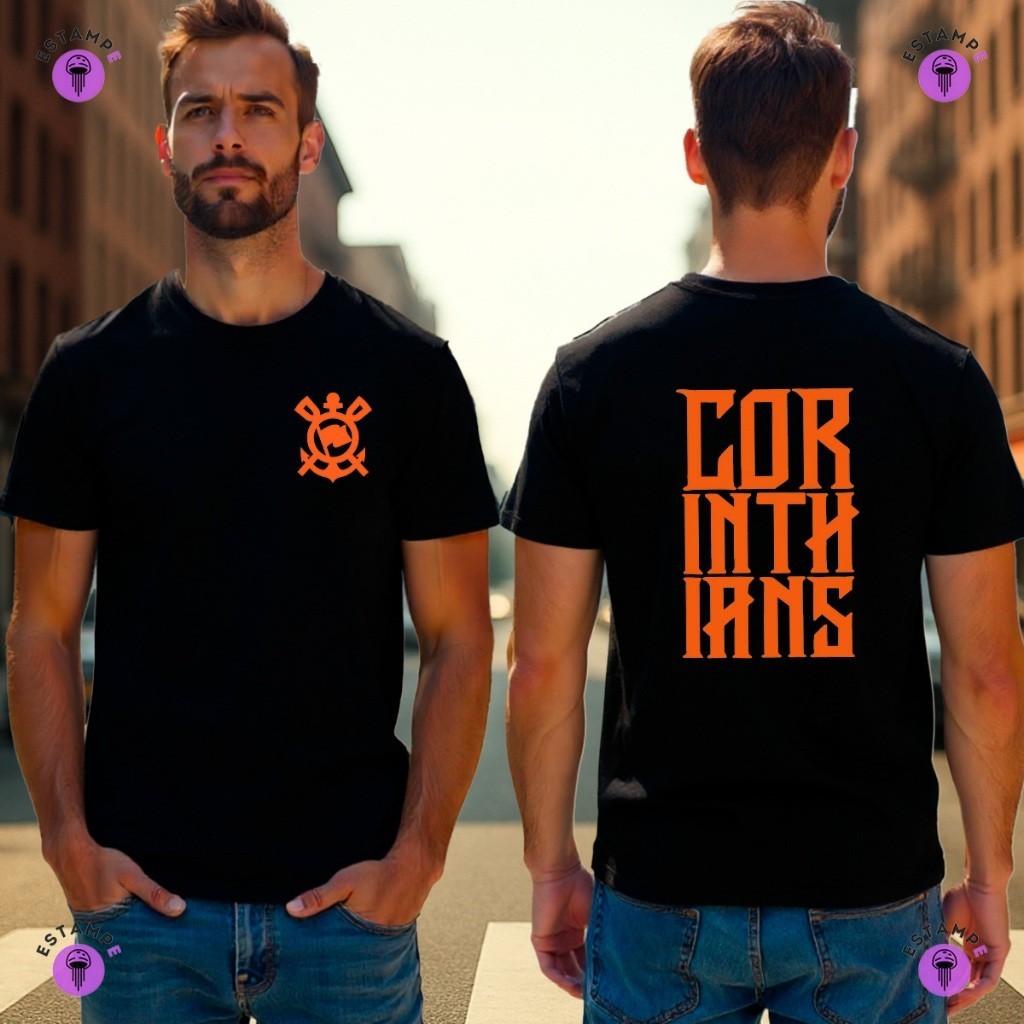Camisa Camiseta Timão Corinthians Camisa Nova Lançamento Uniforme 3 Laranja Laranjado Blusa Tshirt 100% Algodão Adulto